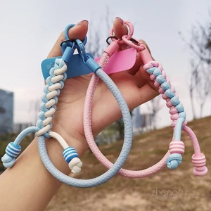 Dây Điện Thoại Di Động Nữ Cổ Tay Ngắn Da Bện Dây Tay Ngoài Trời Leo Núi Du Lịch Chống Mất Rơi Mạnh Mẽ Bền