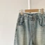 2801NNBB Xuân Thu Hè Nam Nữ Lớn Trẻ Em Phiên Bản Hàn Quốc Mỏng Denim Quần Dài
