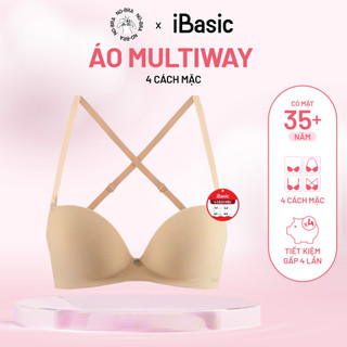 Áo ngực su đúc gọng dẻo mút dày dây chéo 4 cách mặc iBasic Multiway BRAW117