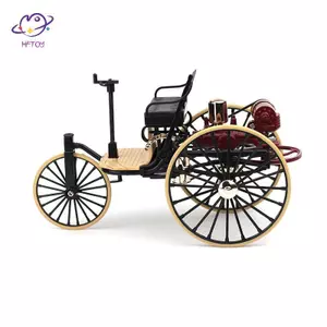 HFTOY 1Pc 1: 12 1886 Xe cổ điển cổ điển số 1 Hợp kim mô phỏng xe Ba bánh kéo Ba Đồ chơi cho trẻ em Bộ sưu tập quà tặng ~