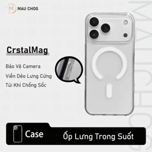 Ốp Lưng Trong Suốt Chống Sốc Hỗ Trợ Sạc Không Dây Cho Điện Thoại iPhone 17 Pro Max 16 15 14 13