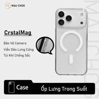 Ốp Lưng Trong Suốt Chống Sốc Hỗ Trợ Sạc Không Dây Cho Điện Thoại iPhone 17 Pro Max 16 15 14 13