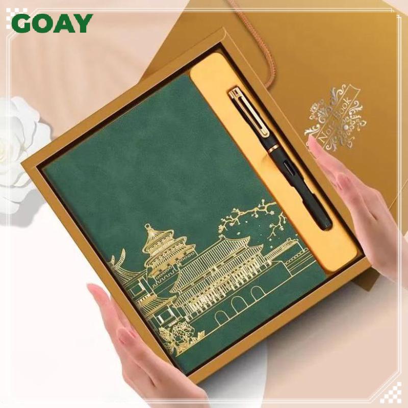 GOAY Bộ Hộp Quà Tặng Sổ Tay National Tide A5 Giá Trị Cao 2026 Gửi Học Sinh Quà Lưu Niệm Phong Cách Quốc Gia Da Mềm VN