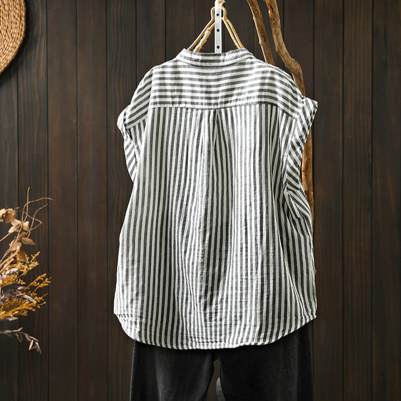 Áo sơ mi nữ chất liệu cotton cao cấp, dáng rộng/skinny, đa năng cho mùa hè
