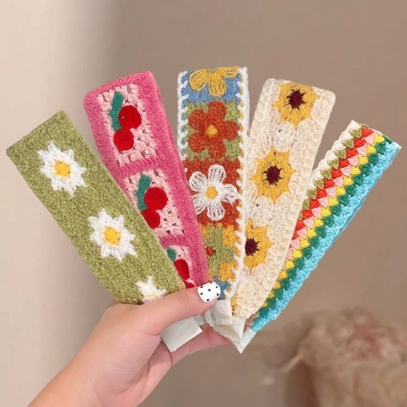 Băng Đô Miếng Dán Tóc Velcro Magic Dán Hoa Dễ Thương Thời Trang Hàn Quốc - Phụ Kiện Tóc