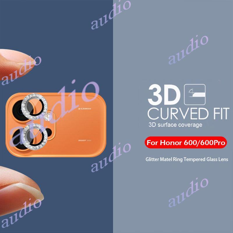 Ống kính máy ảnh kim loại lấp lánh cho Honor 600/600 Pro/600 Smart 5G, bảo vệ camera, vòng kim loại sáng bóng