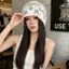 Mũ Beanie Dệt Kim Thoáng Khí, Thiết Kế Ren Hoa 3D – Thời Trang Nữ Xuân-Hè Hàn Quốc