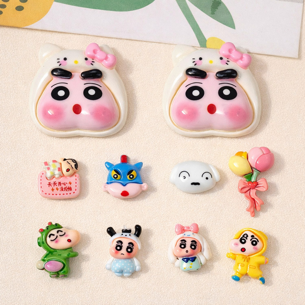 Set Charm Shin Bé Mặt Bự Má Hồng Siêu Cute, Shin Cosplay Ngộ Nghĩnh, Phụ Kiện Trang Trí Dép siêu đáng yêu cute