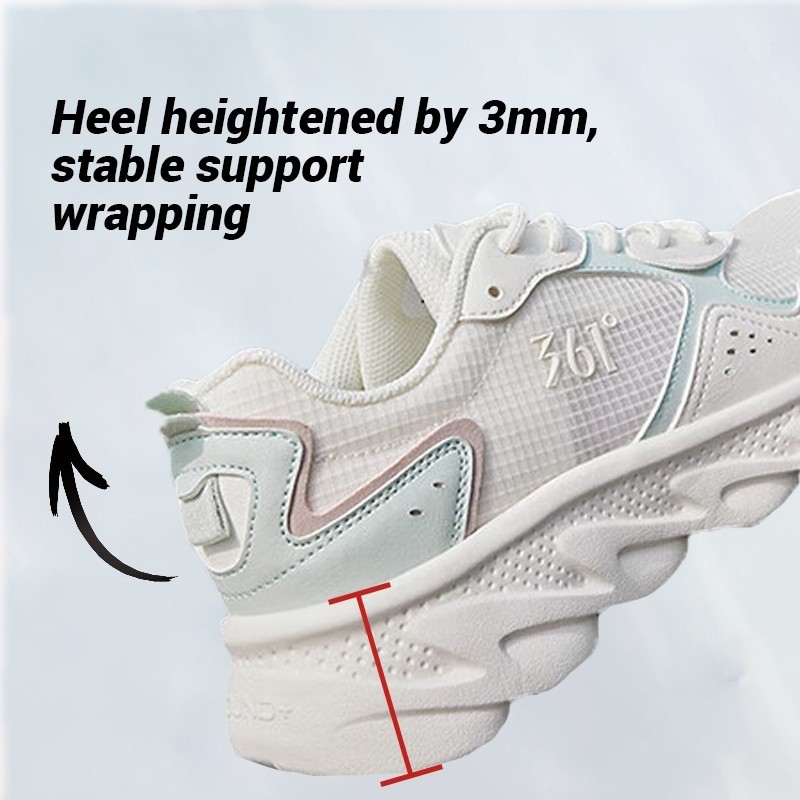 361°【3-5km】Giày Chạy Bộ Nữ WAVE Nhẹ Chống Trơn Lưới Thoáng Khí Êm Chân Đi Bộ Thể Thao Hàng Ngày 682232212