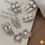 Kẹp tóc bạc Y2K thanh lịch cho nữ và bé gái, mẫu mới barrette bên mở từ Dubill
