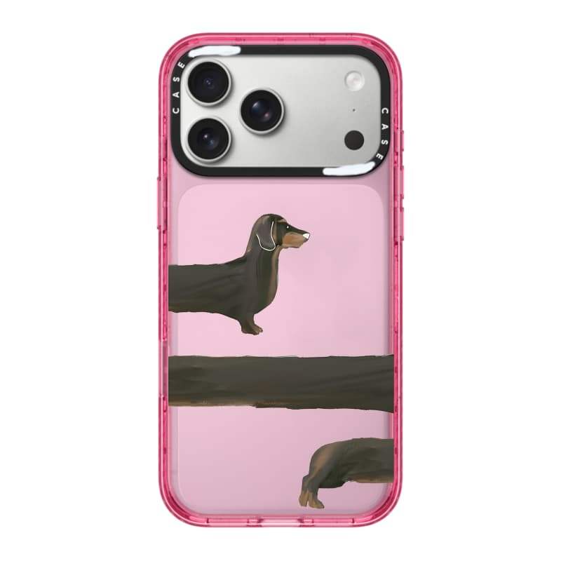 CASECASE X Dachshund Loop Case Đen / Xanh da trời / Hồng Bộ sưu tập kẹo Fizz Màu sắc Rõ ràng Cứng Từ tính Vỏ tác động cho Apple IPhone 13 14 15 16 17Pro Max Plus Có hộp