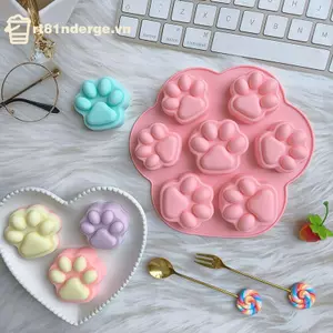 Ge Silicone Cat Paw Khuôn Socola Thanh Lịch Khuôn Làm Bánh Quy Để Nướng Chống Dính Chó Điều Trị Khuôn Thích Hợp Cho Lò Vi Sóng n
