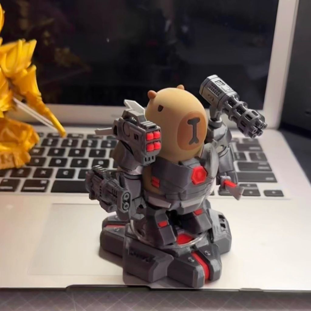 Hầu hết lời khen ngợi Chính Hãng Đen Samurai Kapibara Hình Sáng Tạo Mát 3d In Từ Tính Có Thể Tháo Rời Mô Hình Quà Tặng