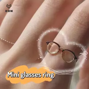 Thời Trang Dễ Thương Mini Hình Dạng Kính Mở Có Thể Điều Chỉnh Nhẫn Nữ Ngộ nghĩnh Cá Tính Ngọt Ngào Kính Mát Đuôi Nhẫn Trang Sức Dự Tiệc [Mina]