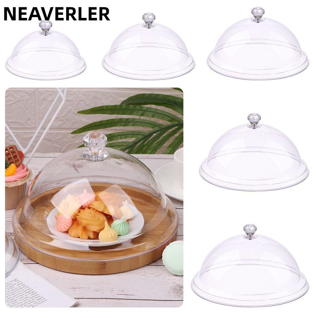NEAVERLER Vỏ Thực Phẩm Chống Bụi Trong Suốt Chống Bụi Nhựa Cường Lực Sáng Tạo Acrylic Tròn Món Ăn Bánh Mì Đĩa