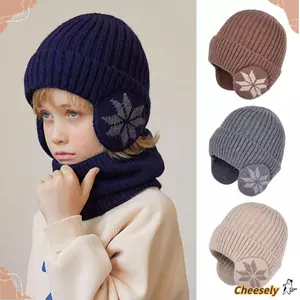 GIÁ RẺ RẺ 2 Cái / bộ Bộ Khăn Cho Trẻ Em, Mũ Beanie Ấm Áp Cho Trẻ Em, Mũ Bảo Vệ Tai Nhung Chống Gió Thời Trang Bé Trai Bé Gái