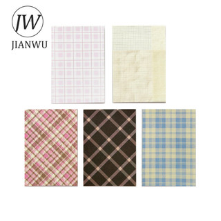 JIANWU Checkered Mist Series Vintage Gird Phong Cảnh Cắt Dán Thêu Sò Chất Liệu Giấy Sáng Tạo DIY Rác Tạp Chí Văn Phòng Phẩm