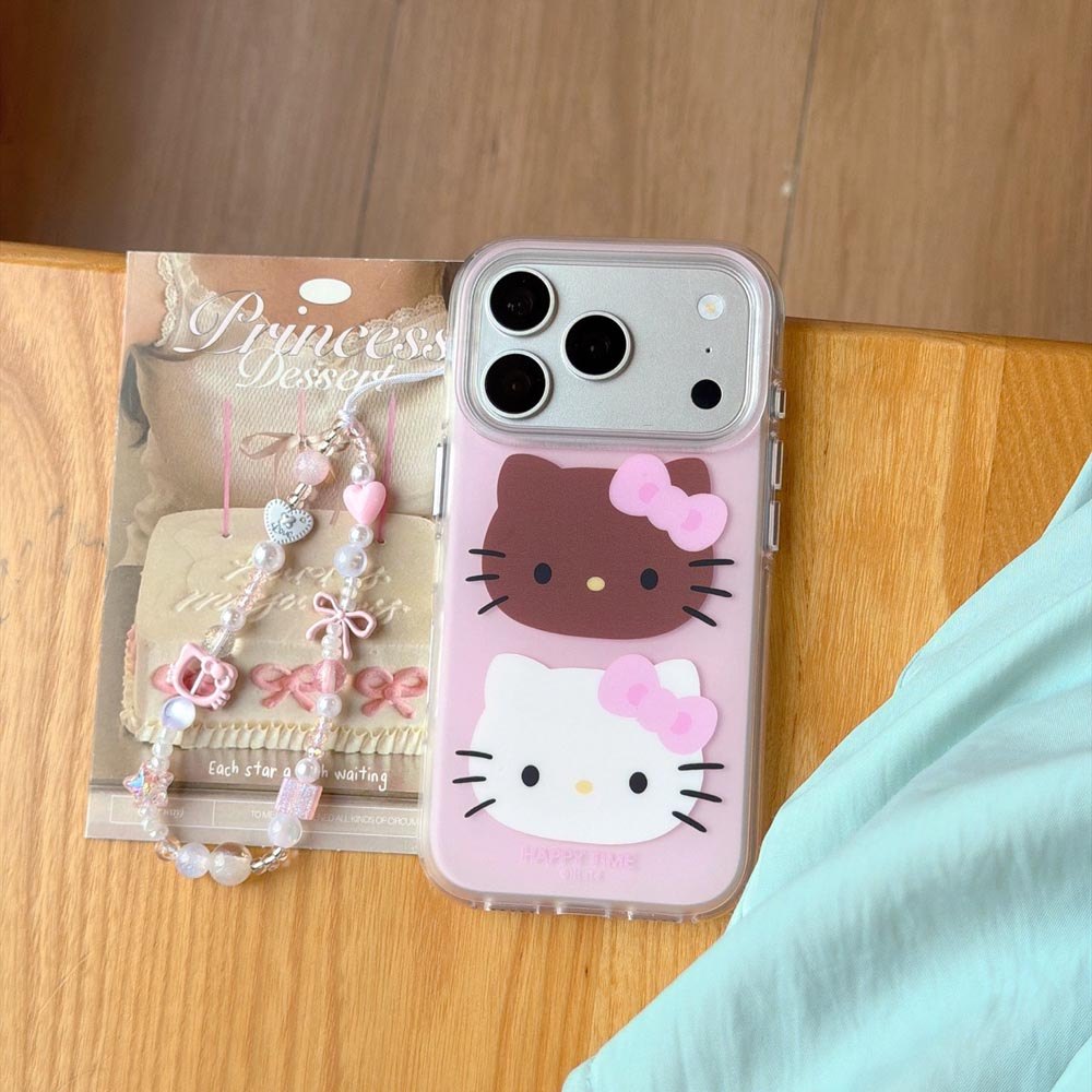 Ốp Lưng Cứng Tương Thích Với iPhone 13 14 14Pro 14ProMax 15 15Pro 15ProMax 16 16Pro 16ProMax 17 17Pro 17ProMax Ốp Họa Tiết Mèo Hồng