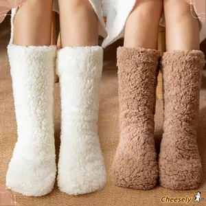 Vớ Cotton chống lạnh mùa đông, màu sắc đơn giản