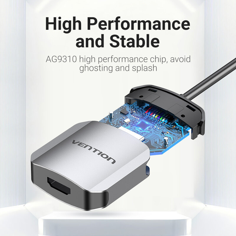 Vention Bộ Chuyển Đổi USB C Sang HDMI Thunderbolt 3, dây Type C Sang HDMI Hỗ Trợ USB 3.1 1080P 4K UHD