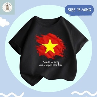 Áo thun trẻ em unisex in hình quốc kỳ, thể hiện tinh thần yêu nước, thoải mái, thoáng khí và thân thiện với da