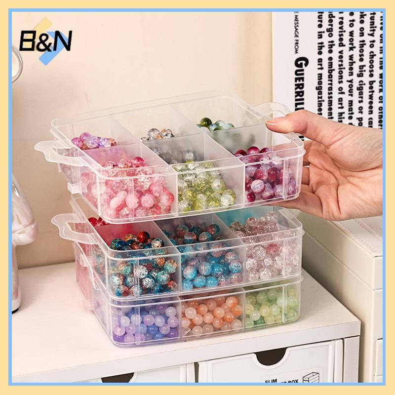 B & N 1 / 2 / 3 / 4 Tầng Trong Suốt Có Thể Điều Chỉnh Khe Cắm Ngăn Có Thể Xếp Chồng Hộp Bảo Quản Bằng Nhựa Để Sắp Xếp Đồ Chơi Phụ Kiện Trang Sức.