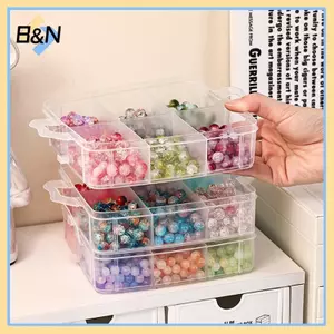 B & N 1 / 2 / 3 / 4 Tầng Trong Suốt Có Thể Điều Chỉnh Khe Cắm Ngăn Có Thể Xếp Chồng Hộp Bảo Quản Bằng Nhựa Để Sắp Xếp Đồ Chơi Phụ Kiện Trang Sức.