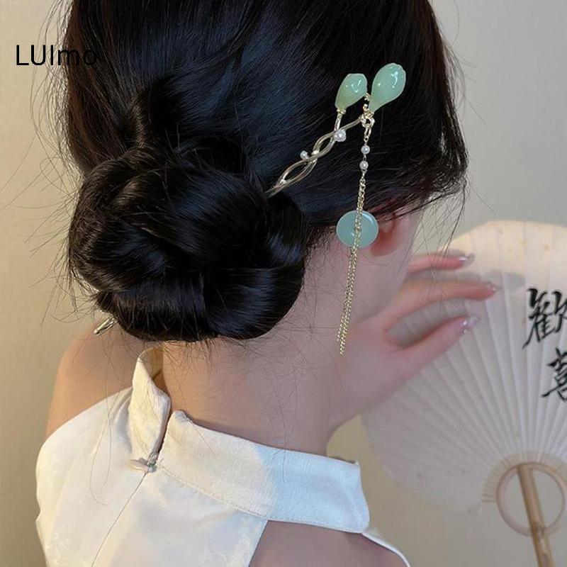 LUImo Vintage sel Kẹp Tóc Cho Nữ Cô Gái Trang Sức Mới Quà Tặng Mũ Đội Đầu Trung Quốc Hanfu Tóc Dính Phụ Kiện SBS