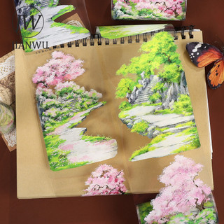 JIANWU 80mm * 5m Vintage Mùa Xuân Hoa Cây Vật Liệu Phong Cảnh Cắt Băng Thêu Sò PET Sáng Tạo DIY Tạp Chí Văn Phòng Phẩm