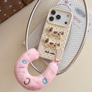 Phim hoạt hình dễ thương 3D Spotted Dog Wave Point Da PU Sang trọng Wrsit Dây đeo điện thoại cho iPhone 17Promax 17Pro 12 13 14 15 16 Pro Max 11 Vỏ điện thoại di động mềm chống sốc cho nữ
