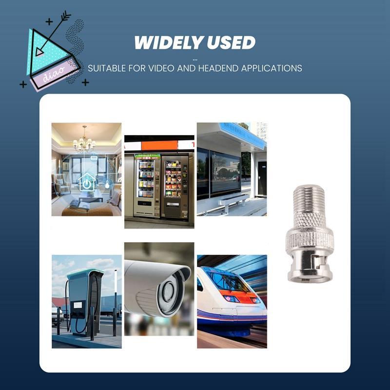 10 Chiếc BNC Nam Cắm Đến F Nữ Jack Adapter Coax Kết Nối Khớp Nối Camera Quan Sát