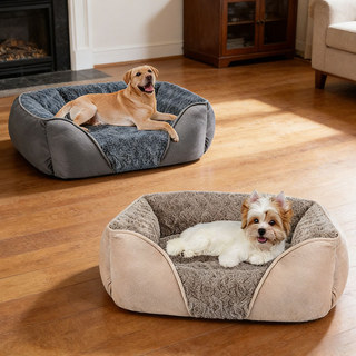 Giường cho chó lớn, Giường cho chó chỉnh hình chữ nhật, Giường Sofa cho thú cưng có thể giặt êm dịu mềm mại có thể giặt được với đáy chống trượt, dành cho chó nhỏ cỡ lớn vừa