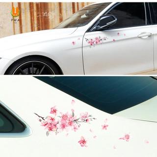 Nhãn dán xe hoa anh đào màu hồng - Decal che vết xước cho xe