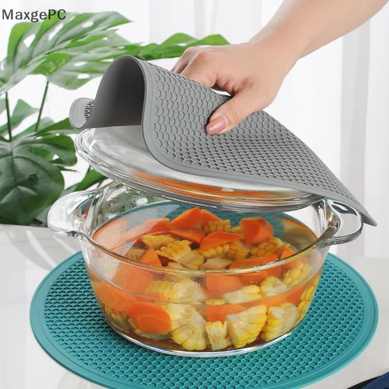 lót nồi chống nóng Tấm lót nồi bằng silicon 29.5cm Tấm lót cách nhiệt hình tròn cỡ lớn chịu nhiệt 500°C