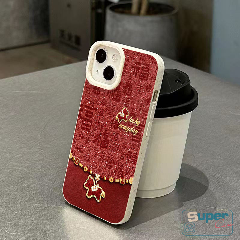 Ốp Lưng Tương Thích Cho IPhone 15 13 11 17 16 14 12 Pro Max XR Air 7Plus 15 16 8 6 7 14 6s Plus XS Max SE 2020 Thời Trang Sang Trọng Ngựa Dễ Thương Vàng Bạc Trang Sức Fortune Cover