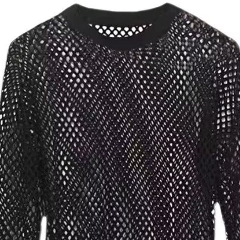 Áo dệt kim lưới unisex cổ tròn phù hợp cả sân khấu và hàng ngày