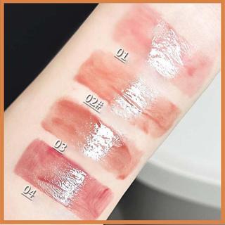 [savemoneyeveryday] Son bóng dễ thương dưỡng ẩm mượt mà và lâu trôi Lip Glaze 4 sắc thái Dễ dàng bôi vết bẩn môi cho người mới bắt đầu [vn]