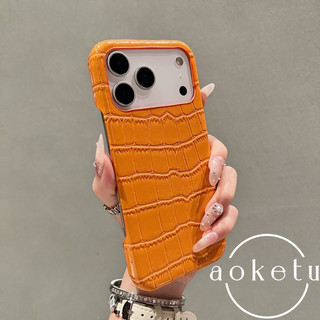 Ốp Điện Thoại Nửa Gói Họa Tiết Cá Sấu Emma Sang Trọng Thích Hợp Cho iPhone 14 15 16 17 Pro Max Da Nửa Gói Tản Nhiệt Và Chống Rơi Bìa Cứng