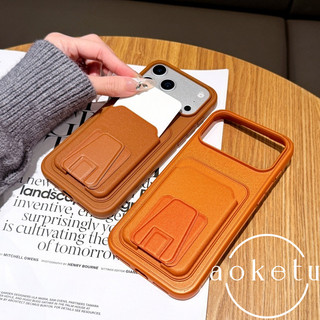 Ốp điện thoại đựng thẻ hình thang màu cam phù hợp cho iPhone 13 14 15 16 17 Pro Max bao gồm tất cả vỏ silicon chống rơi