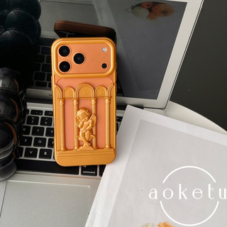 Roman pillar angel hollow out Xịt mờ ba chiều sáng tạo thích hợp cho iPhone 17 / 16 / 15 / 14 / 13 / 12promax bọc tay silicon chống rơi