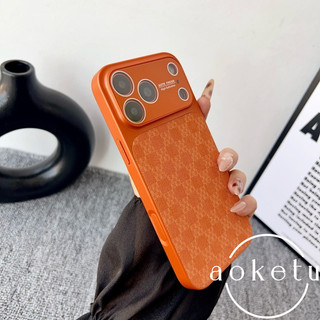 Ốp lưng da ca rô sang trọng thích hợp cho vỏ điện thoại iPhone 17 Promax, 16Pro mới bao gồm tất cả chống rơi 15 cao cấp 14 với màng ống kính Vỏ họa tiết vải 14 / 13