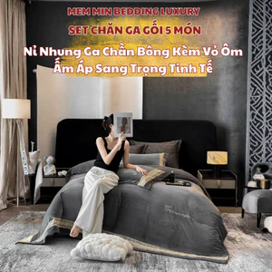 Set chăn ga 5 món chần bông nỉ nhung Memminbedding Luxury dày dặn, ấm áp, đẳng cấp sang trọng, tinh tế - Tổng hợp 68