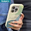 Ibumpers Vỏ Điện Thoại Thẩm Mỹ Mềm Màu Xanh Lá Cây Đề Án Giữ Hạnh Phúc Silicon Mềm Chống Sốc Vỏ Cho iPhone 11 12 13 14 15 16 17 Pro Max IP Plus