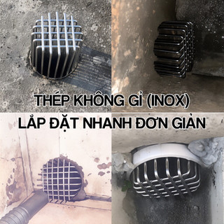 【COD】Nắp ống thoát nước tròn inox chống tắc, lưới lọc rác dày dặn, ngăn chặn chim chuột và côn trùng hiệu quả.