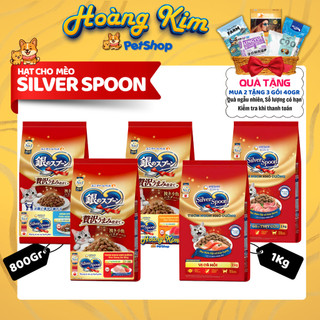 Hạt Silver Spoon 1kg Nội Địa Nhật Bản Hạt Cho Mèo Đủ Vị Gà Cá Ngừ Và Dòng Giảm Nôn Trớ