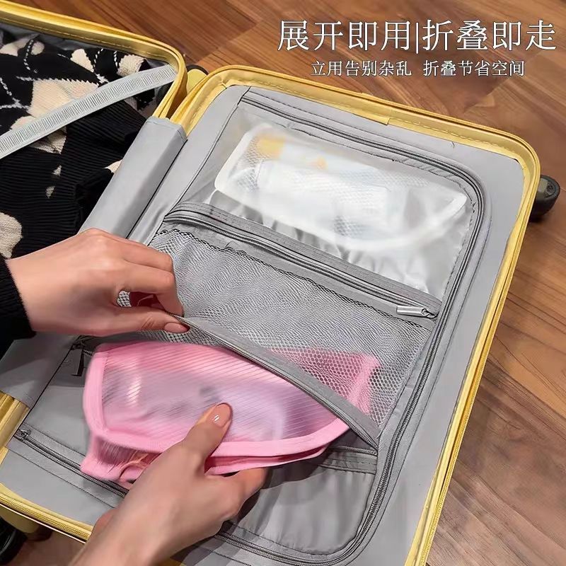 Túi vệ sinh tự hỗ trợ Túi đựng mỹ phẩm du lịch kinh doanh Túi đựng bàn chải đánh răng di động chống nước có thể gập lại