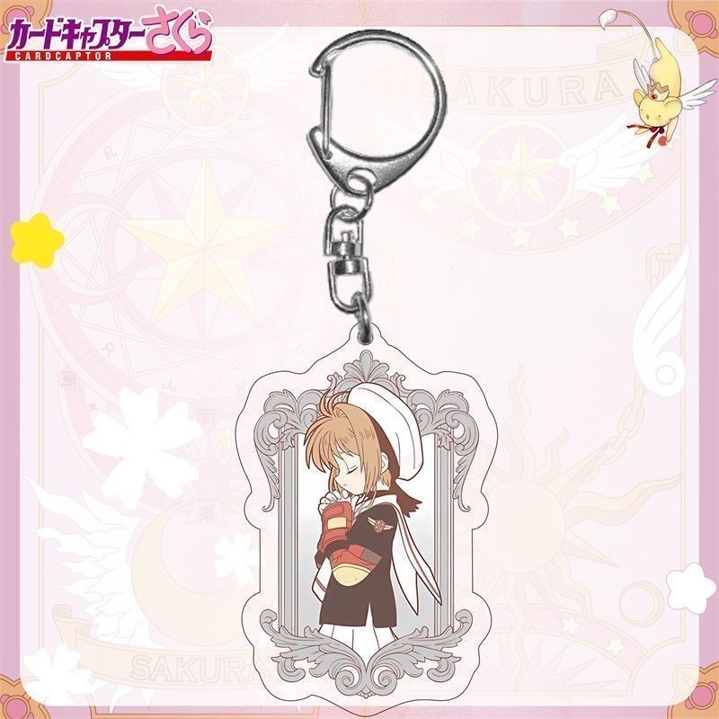 Thẻ Captor Sakura Anime Móc Khóa Ri Syaoran Tomoyo Daidouji Acrylic Móc Chìa Khóa Người Phụ Nữ Hoạt Hình Hàng Kawaii Túi