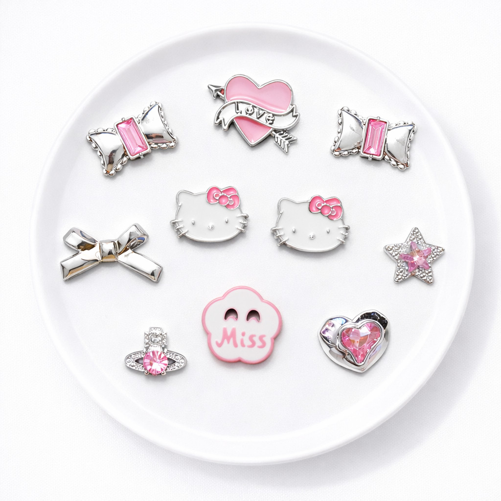 [ĐỘC QUYỀN] Set charm Hello Kitty cao cấp version 2- Bộ charm gắn dép siêu hot hit trending 2026- Có bán lẻ charm