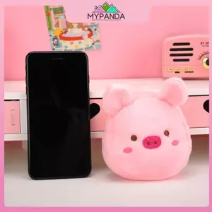 MYPAANDA Ví đựng tiền xu sang trọng dễ thương Lợn hồng Ví đựng tiền xu Dây kéo Ví đựng tiền xu USB Tai nghe có dây Túi Mini Túi chìa khóa Quà tặng sinh nhật cho trẻ em.