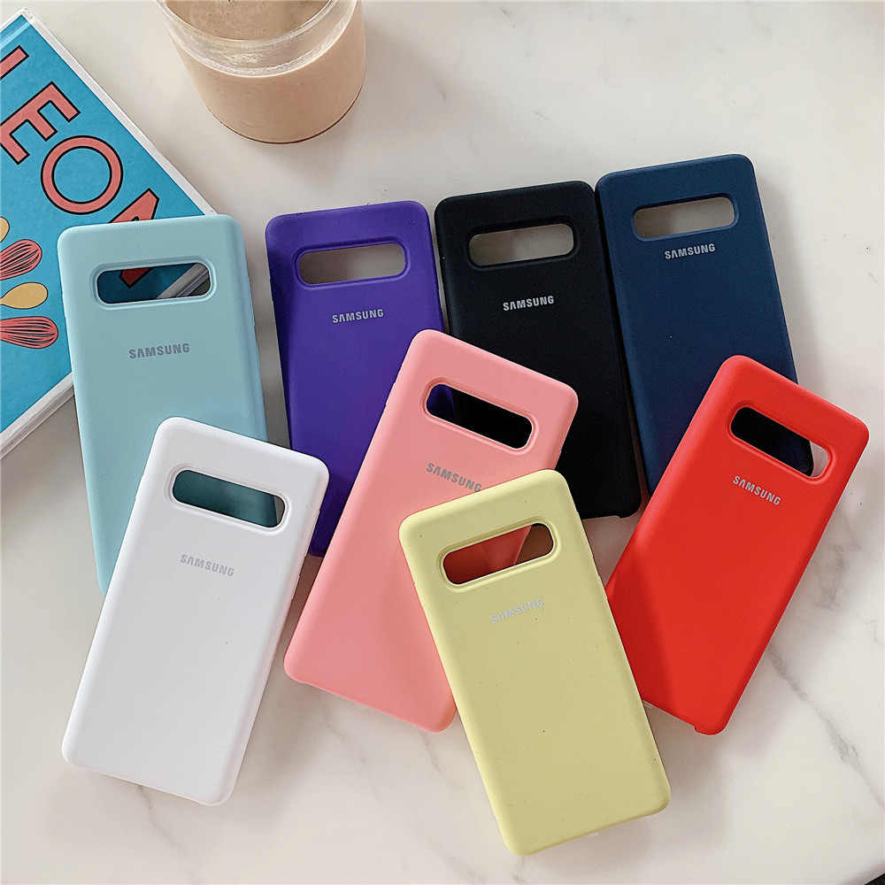 Ốp điện thoại Samsung S10 Vỏ silicon lỏng cho Galaxy S10E S10 + S 10 S10Plus Vỏ bảo vệ chống sốc lưng mỏng mềm có hộp